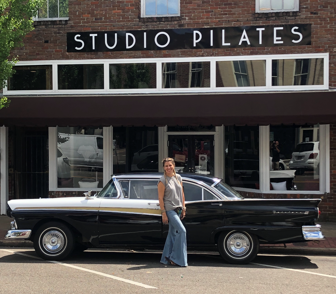 Laura outside Studio Pilates in historic downtown Columbus